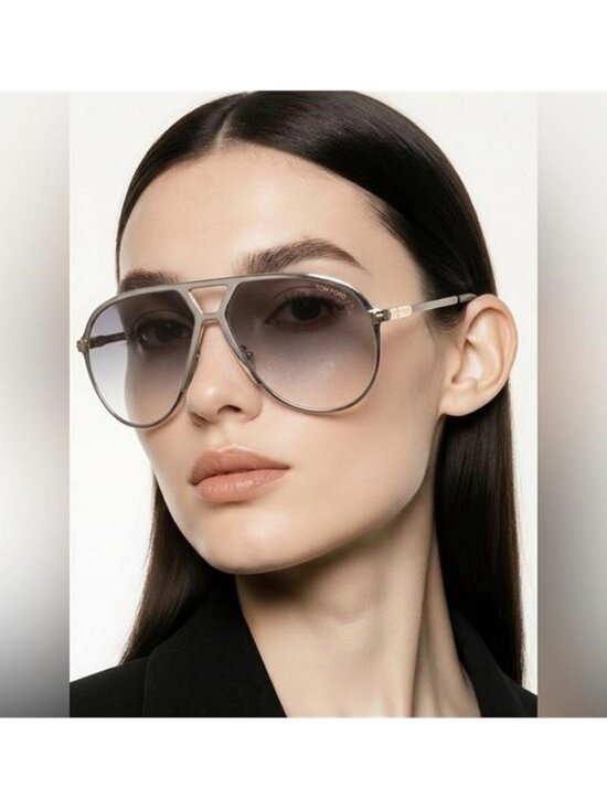 ? - New Authentic Tom Ford Xavier Smoke Gradient Pilot Sunglasses FT1060 16B… main image 5